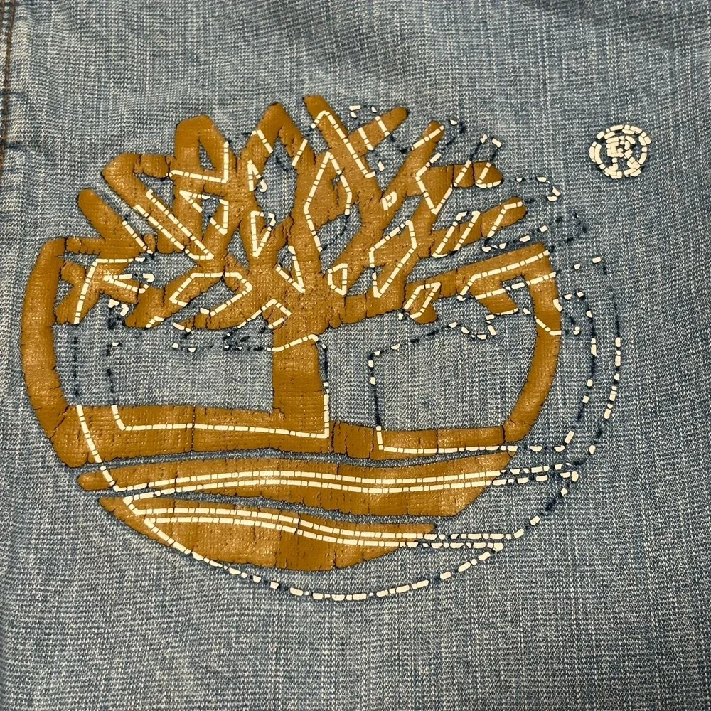 Vintage 90s Timberland Wide Leg Baggy Embroidered Jeans 30X30 - Picture 3 of 9